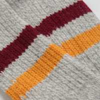 RoToTo Retro Winter Socks - Grey / Burgundy / Dark Yellow thumbnail