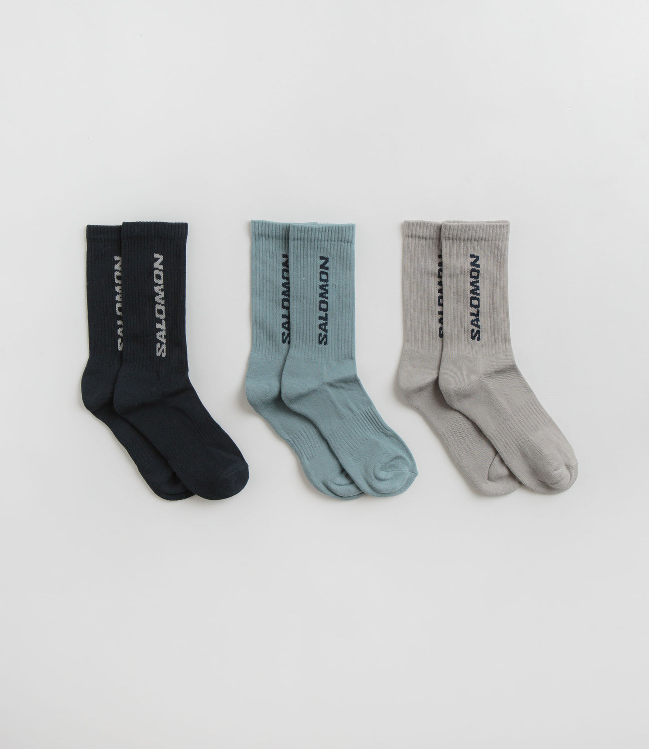 Salomon Everyday Crew Socks (3 Pack) - Carbon / Ghost Grey / Arona