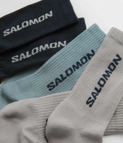 Salomon Everyday Crew Socks (3 Pack) - Carbon / Ghost Grey / Arona