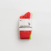 Salomon Everyday Crew Socks (3 Pack) - Flame Scarlet / Dark Citron / Fairy Tale thumbnail