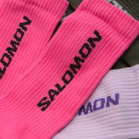 Salomon Everyday Crew Socks (3 Pack) - Knockout Pink / Purple Heather / Olive Night thumbnail