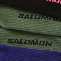 Salomon Everyday Crew Socks (3 Pack) - Liberty / Black / Deep Lichen Green thumbnail