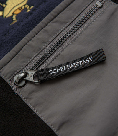 Sci-Fi Fantasy Crab Quarter Zip Sweatshirt - Black