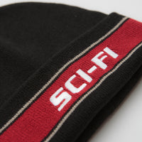 Sci-Fi Fantasy Striped Logo Beanie - Black thumbnail