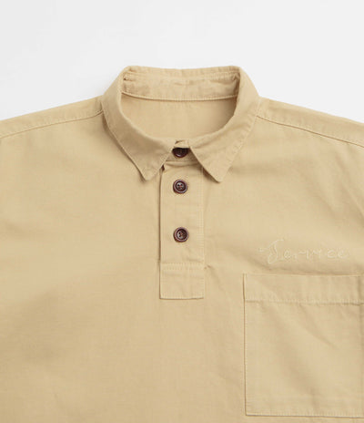 Service Works Canvas Script Popover Shirt - Pale Khaki