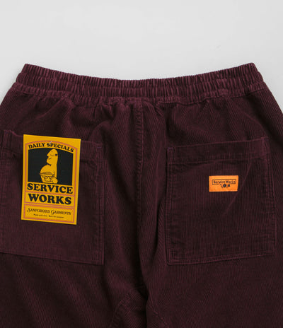 Service Works Classic Corduroy Chef Pants - Plum