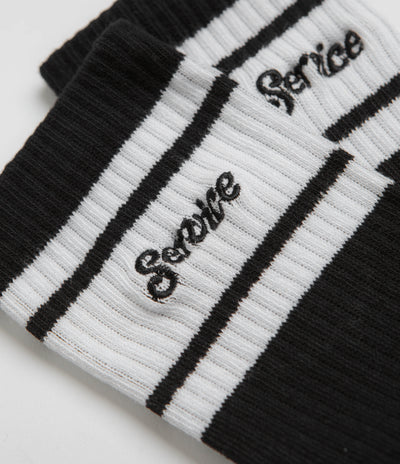 Service Works Logo Ringer Socks - Black