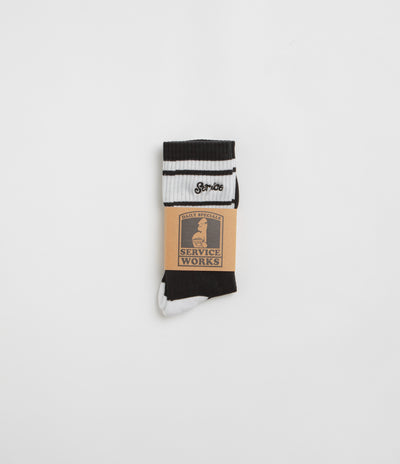 Service Works Logo Ringer Socks - Black