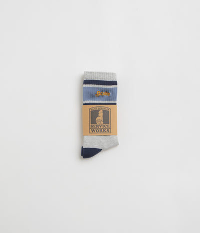 Service Works Logo Ringer Socks - Grey