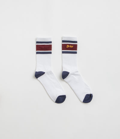 Service Works Logo Ringer Socks - White