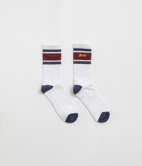 Service Works Logo Ringer Socks - White