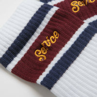 Service Works Logo Ringer Socks - White thumbnail