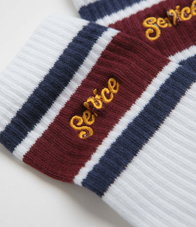 Service Works Logo Ringer Socks - White