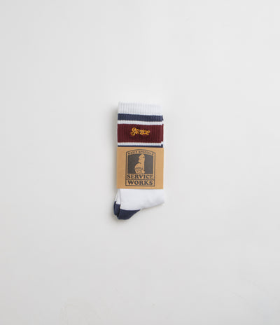 Service Works Logo Ringer Socks - White