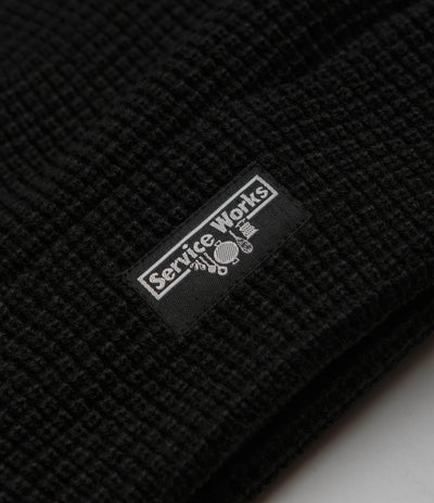 Service Works Waffle Logo Beanie - Black