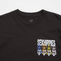 Sexhippies Flame Circle T-Shirt - Black thumbnail