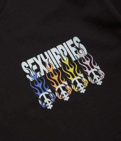 Sexhippies Flame Circle T-Shirt - Black