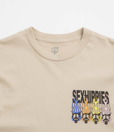 Sexhippies Flame Circle T-Shirt - Sand