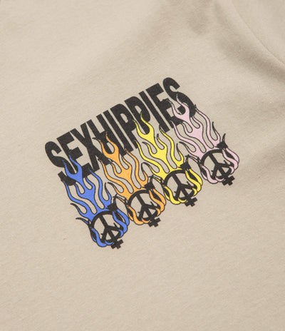 Sexhippies Flame Circle T-Shirt - Sand