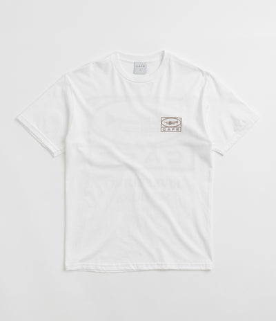 Skateboard Cafe 45 T-Shirt - White / Coffee