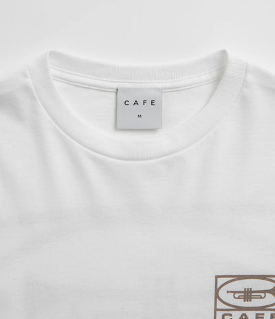 Skateboard Cafe 45 T-Shirt - White / Coffee