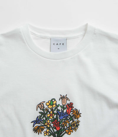 Skateboard Cafe Bouquet T-Shirt - White / White