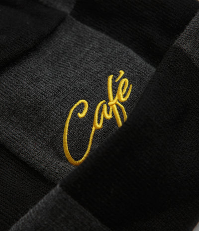 Skateboard Cafe Check Fold Beanie - Charcoal / Black / Gold