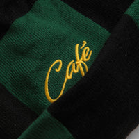 Skateboard Cafe Check Fold Beanie - Forest Green / Black / Gold thumbnail