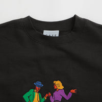 Skateboard Cafe Swing Embroidered Crewneck Sweatshirt - Black thumbnail