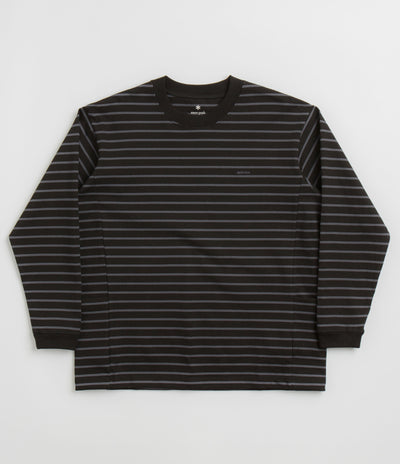 Snow Peak Border Long Sleeve T-Shirt - Black / Grey