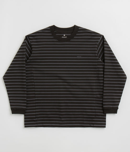 Snow Peak Border Long Sleeve T-Shirt - Black / Grey