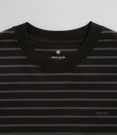 Snow Peak Border Long Sleeve T-Shirt - Black / Grey