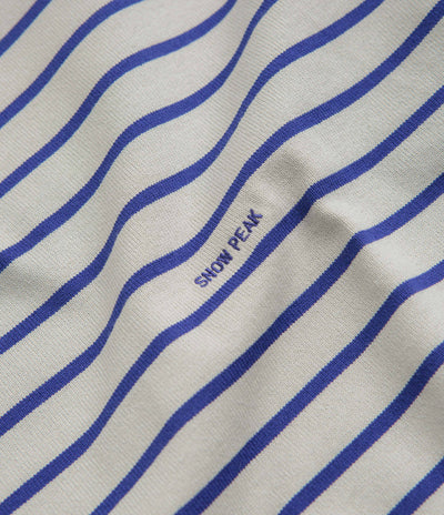 Snow Peak Border Long Sleeve T-Shirt - White / Blue