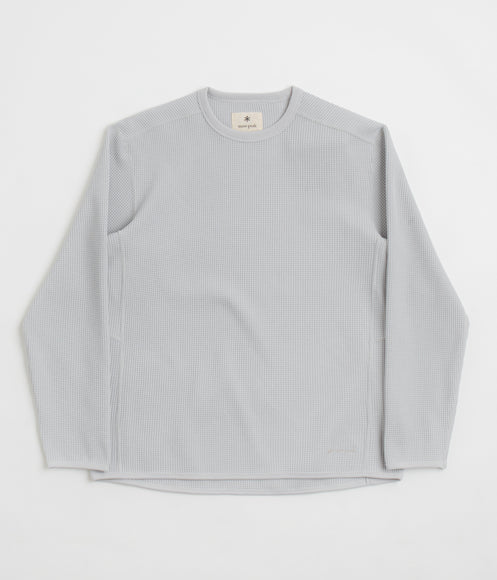 Snow Peak Dry Waffle Long Sleeve T-Shirt - Light Grey