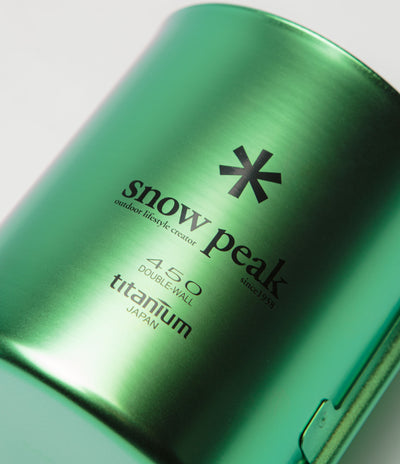 Snow Peak Titanium Double Wall 450ml Mug - Anodized Ocean Green