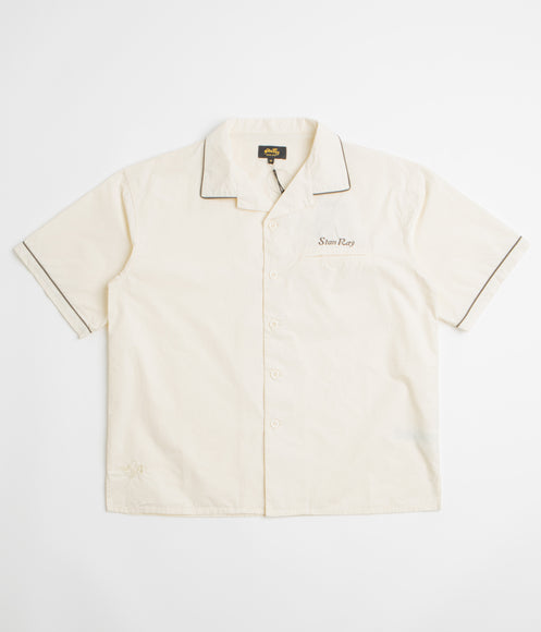 Stan Ray Short Sleeve Bowling Shirt - Natural / Matt Black