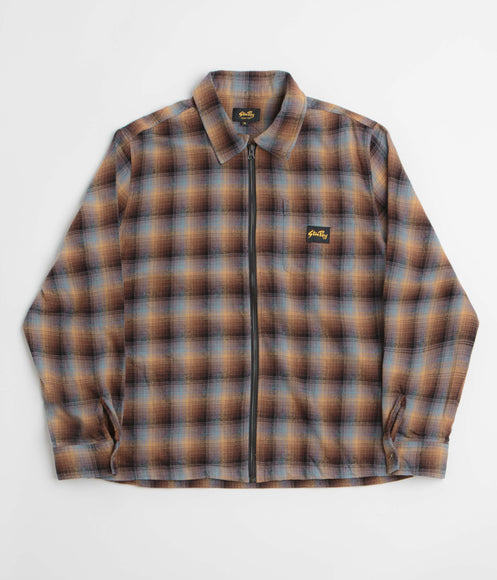 Stan Ray Zip Shirt - Brown / Blue Plaid