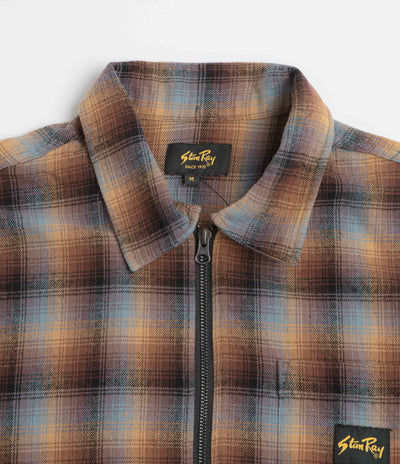 Stan Ray Zip Shirt - Brown / Blue Plaid