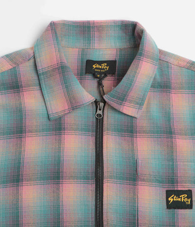 Stan Ray Zip Shirt - Pink / Teal Plaid