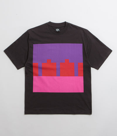 The Trilogy Tapes Block T-Shirt - Black / Red/ Purple