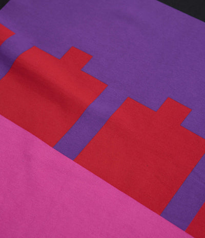 The Trilogy Tapes Block T-Shirt - Black / Red/ Purple