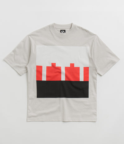 The Trilogy Tapes Block T-Shirt - Grey / Red / White