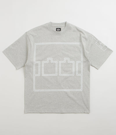 The Trilogy Tapes Logo Outline T-Shirt - Grey Marl