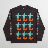 The Trilogy Tapes Orange And Turquoise Long Sleeve T-Shirt - Black thumbnail