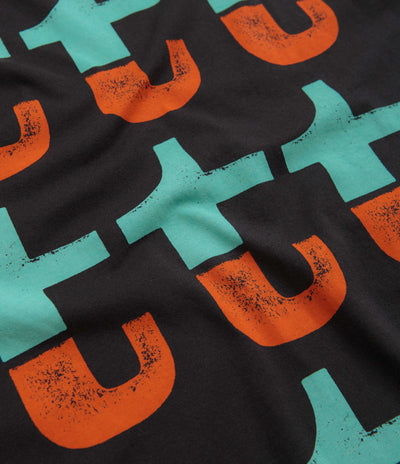 The Trilogy Tapes Orange And Turquoise Long Sleeve T-Shirt - Black