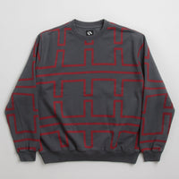 The Trilogy Tapes Over Dye Pulse Crewneck Sweatshirt - Black / Red thumbnail