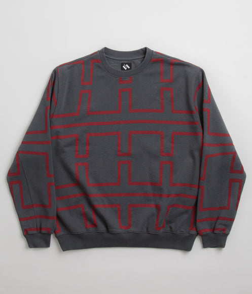 The Trilogy Tapes Over Dye Pulse Crewneck Sweatshirt - Black / Red