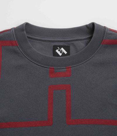 The Trilogy Tapes Over Dye Pulse Crewneck Sweatshirt - Black / Red