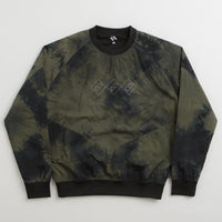 The Trilogy Tapes Tech Sports Crewneck Sweatshirt - Black / Olive Marble thumbnail