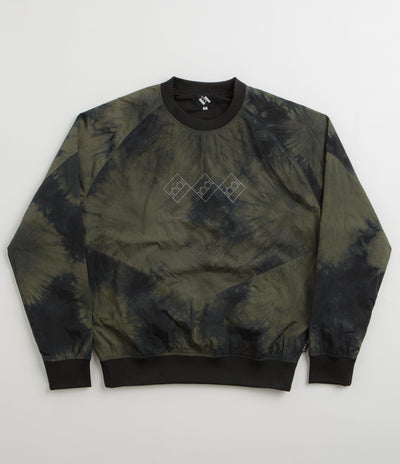 The Trilogy Tapes Tech Sports Crewneck Sweatshirt - Black / Olive Marble